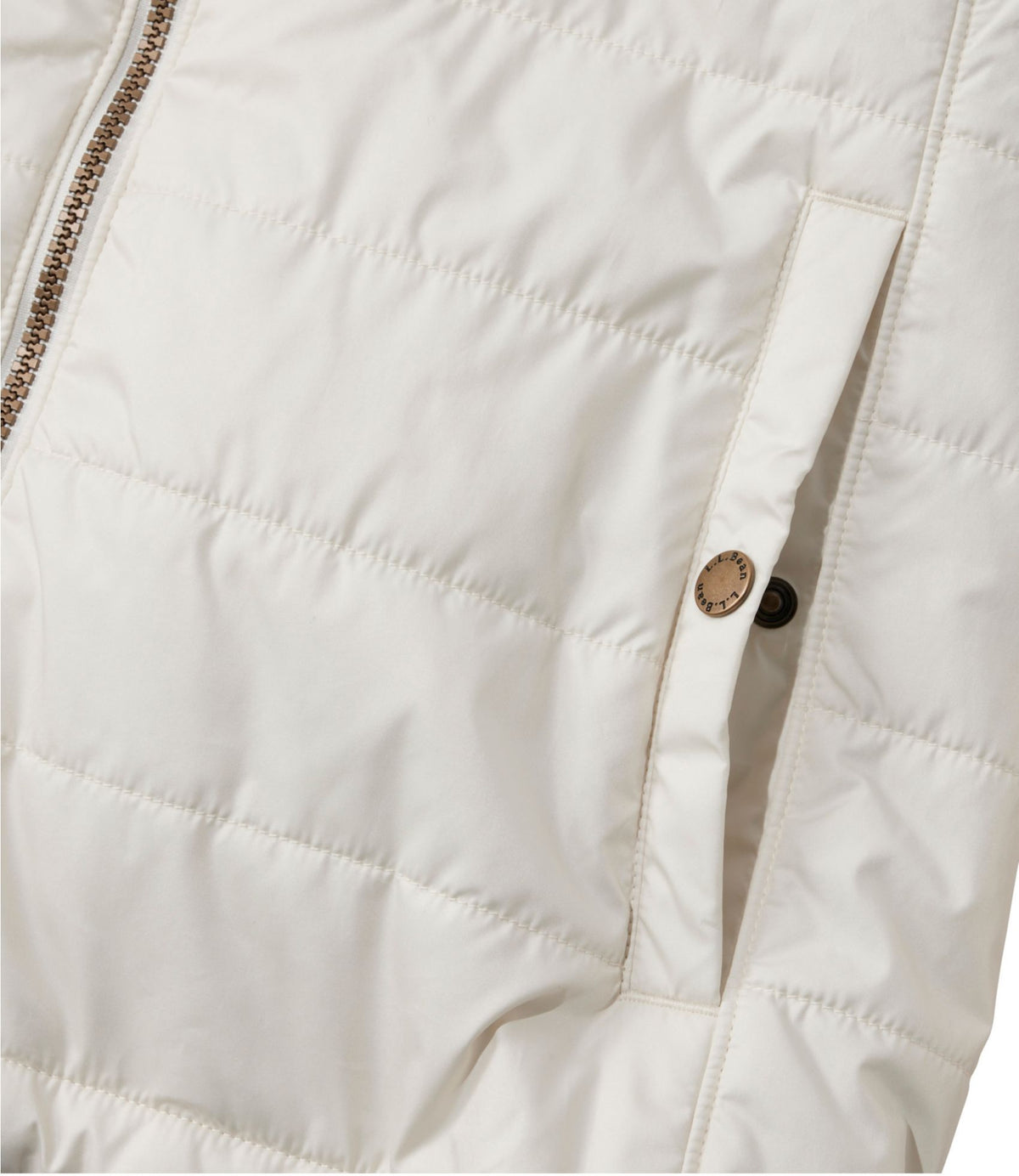 L.L.Bean Women's Mountain Classic Puffer Hooded Jacket, Colorblock Deep Lake/Deep Blue