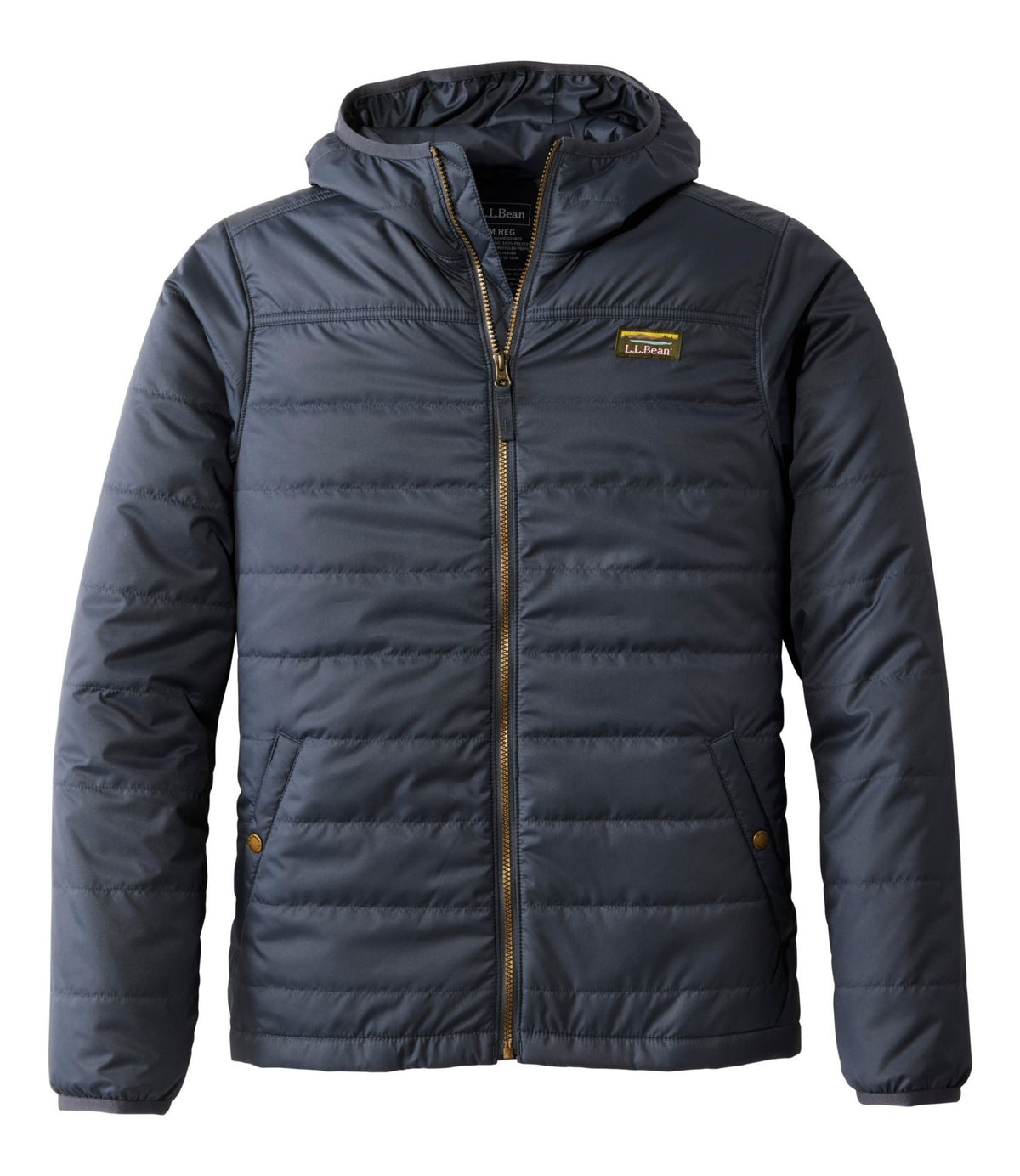 L.L.Bean Men's Mountain Classic Puffer Hooded Jacket Gunmetal Gray