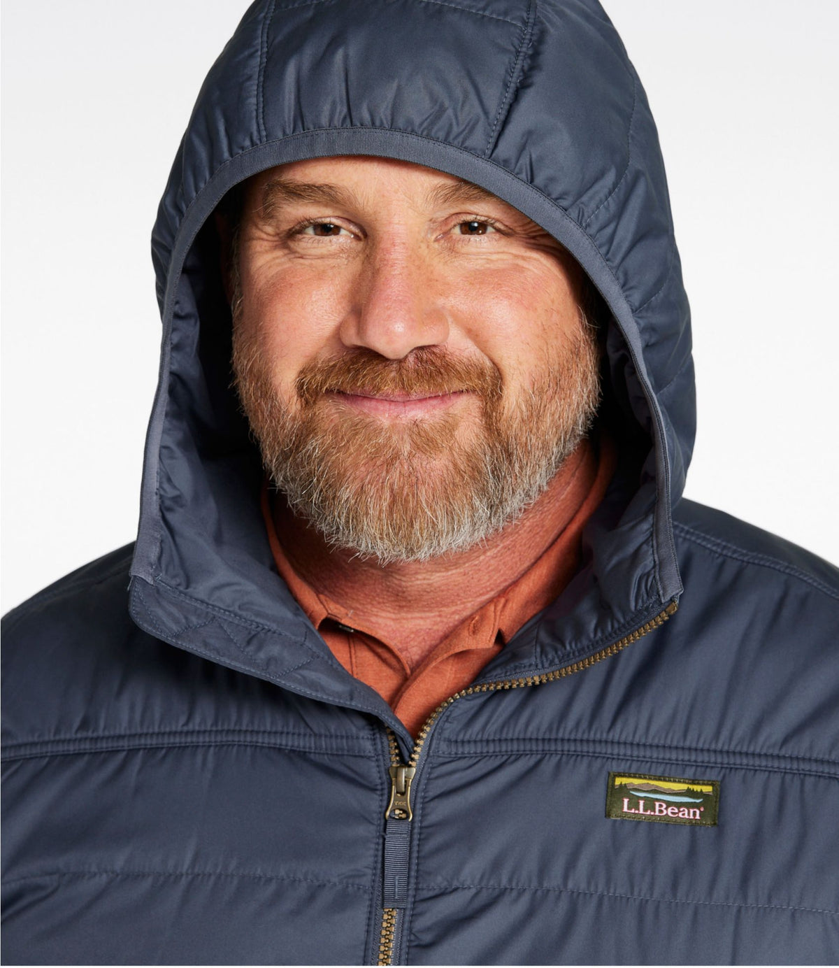 L.L.Bean Men's Mountain Classic Puffer Hooded Jacket Gunmetal Gray