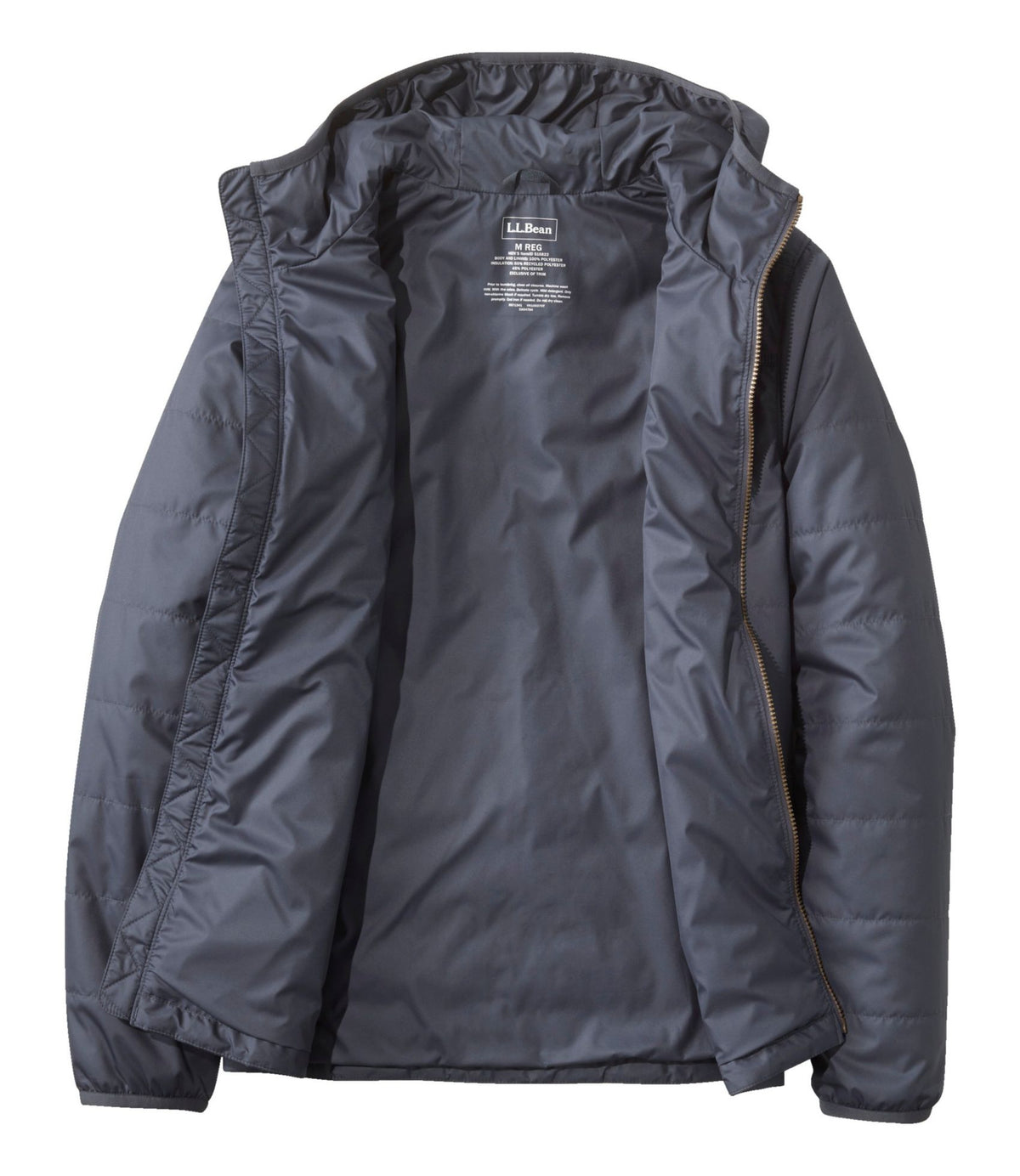 L.L.Bean Men's Mountain Classic Puffer Hooded Jacket Gunmetal Gray