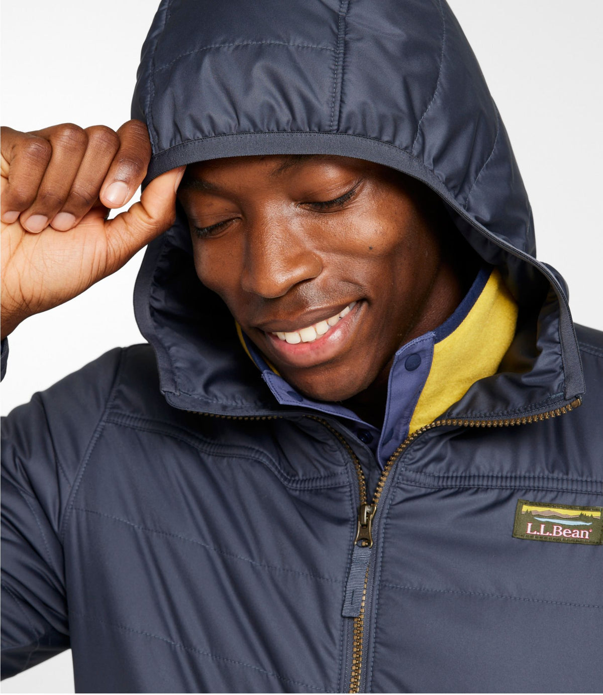 L.L.Bean Men's Mountain Classic Puffer Hooded Jacket Gunmetal Gray