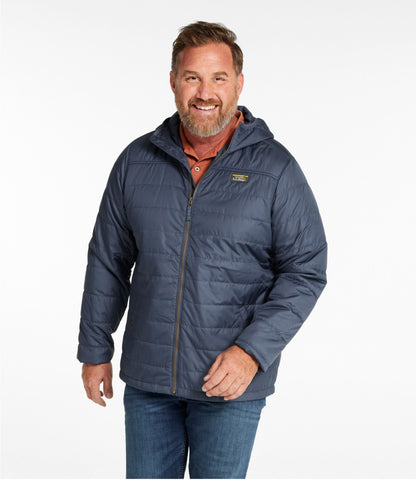 L.L.Bean Men's Mountain Classic Puffer Hooded Jacket Gunmetal Gray