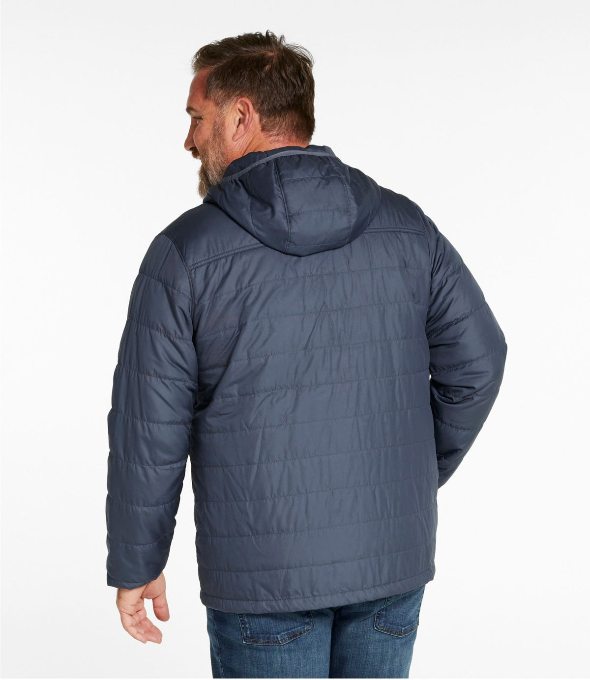 L.L.Bean Men's Mountain Classic Puffer Hooded Jacket Gunmetal Gray