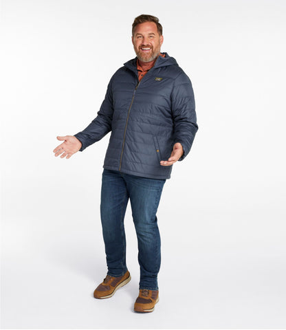 L.L.Bean Men's Mountain Classic Puffer Hooded Jacket Gunmetal Gray