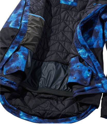 L.L.Bean Women's Wildcat Waterproof Ski Jacket, Print Deep Glacier Blue Marble