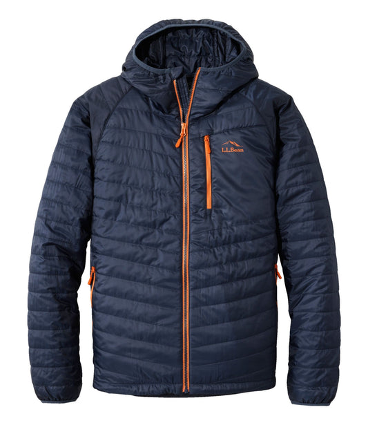 L.L.Bean Men's PrimaLoft Packaway Hooded Jacket Carbon Navy