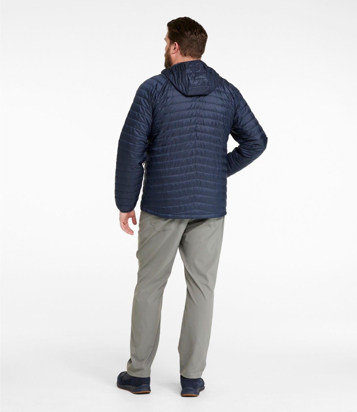 L.L.Bean Men's PrimaLoft Packaway Hooded Jacket Carbon Navy