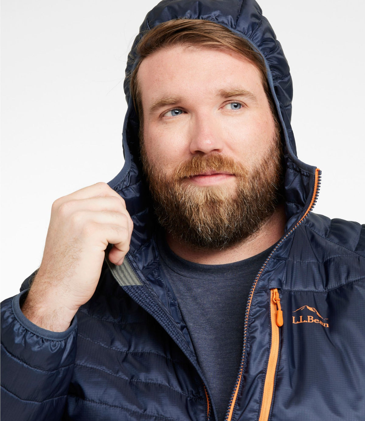 L.L.Bean Men's PrimaLoft Packaway Hooded Jacket Carbon Navy