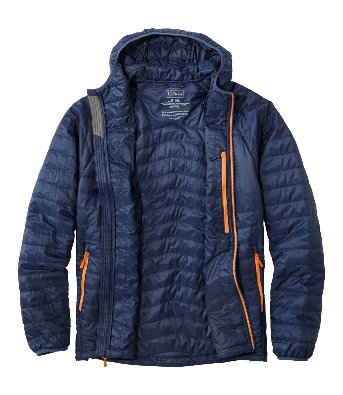 L.L.Bean Men's PrimaLoft Packaway Hooded Jacket Carbon Navy