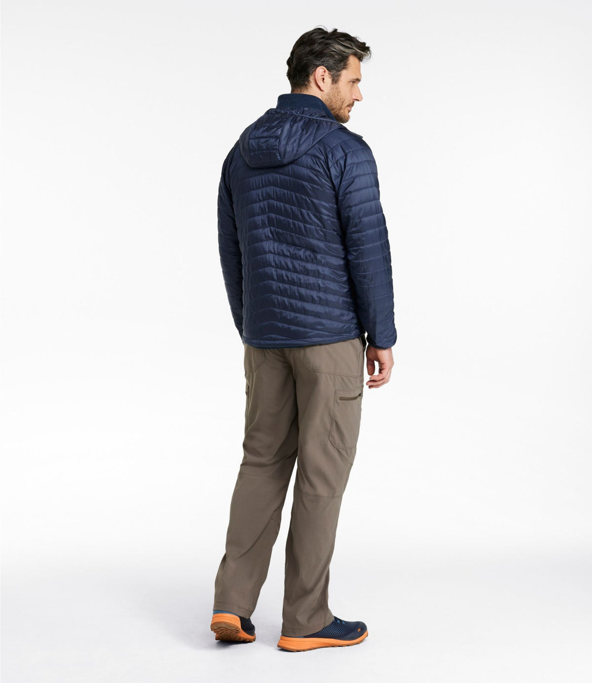 L.L.Bean Men's PrimaLoft Packaway Hooded Jacket Carbon Navy
