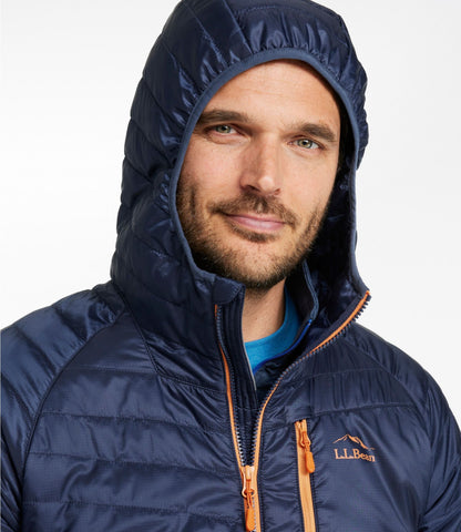L.L.Bean Men's PrimaLoft Packaway Hooded Jacket Carbon Navy