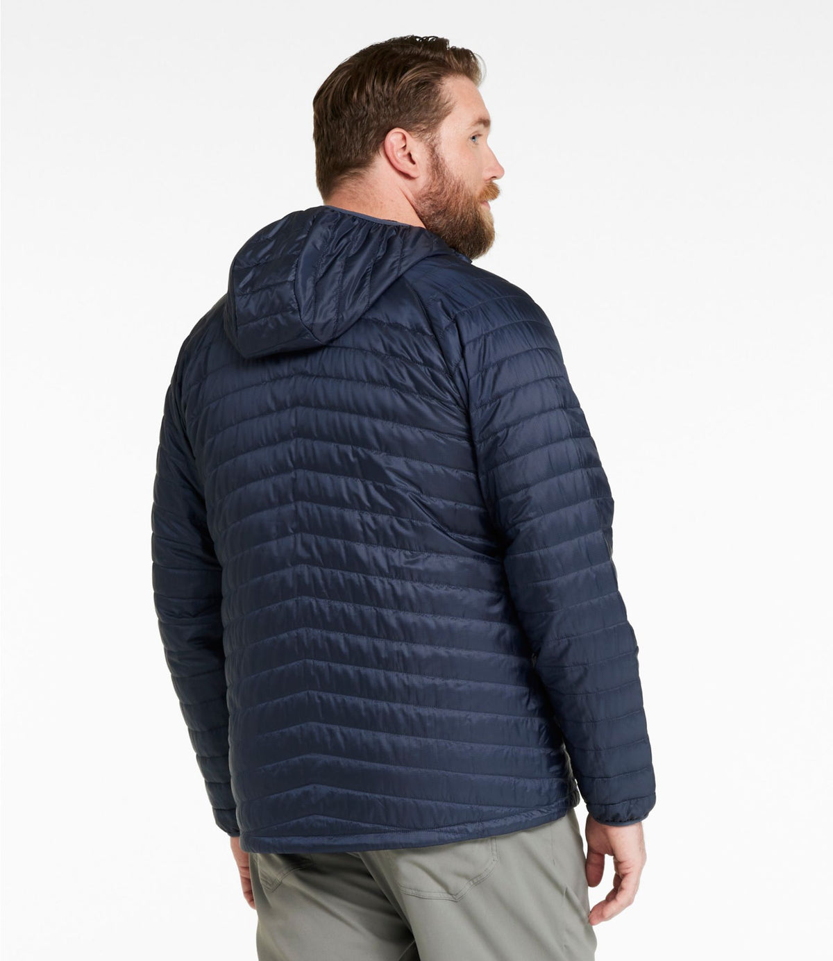 L.L.Bean Men's PrimaLoft Packaway Hooded Jacket Carbon Navy