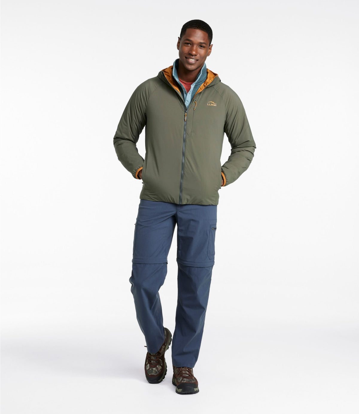 L.L.Bean Men's PrimaLoft Packaway Air Hoodie Dark Loden