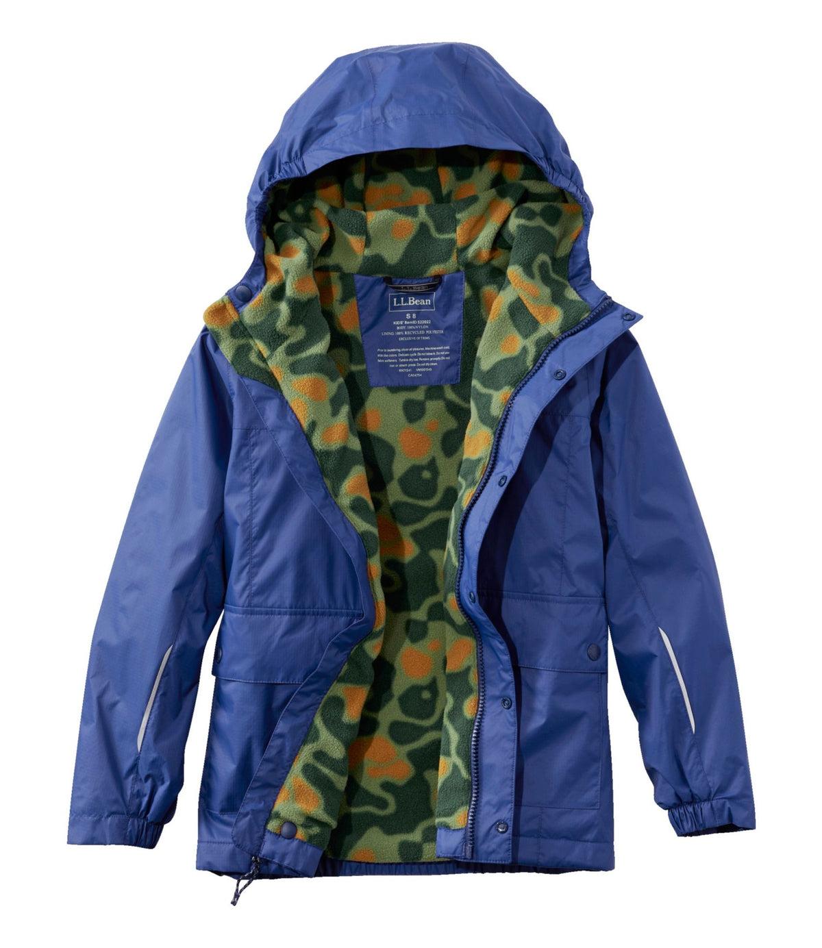 L.L.Bean Kids' Puddle Stomper Rain Jacket, Lined Dark Royal Blue