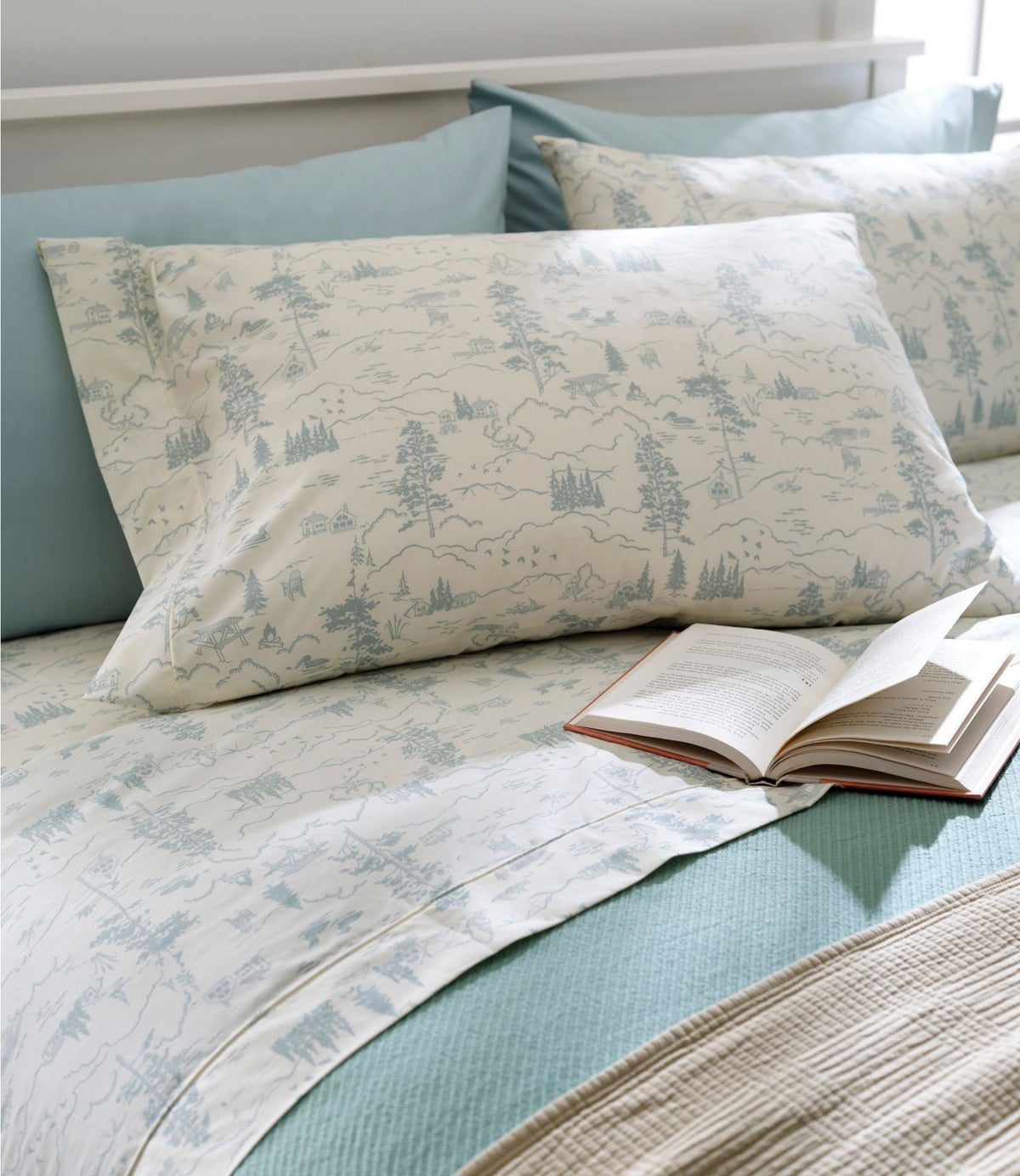 L.L.Bean Lakeside Toile Percale Sheet Collection