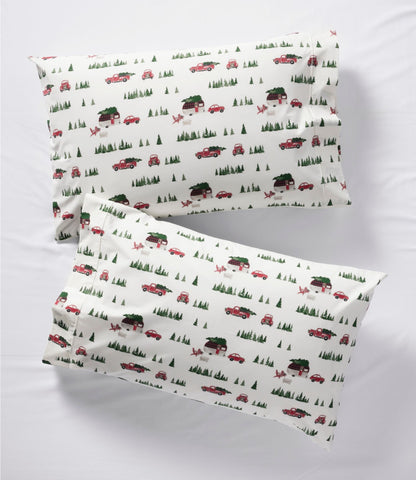 L.L.Bean Holiday Percale Sheet Set Sea Salt