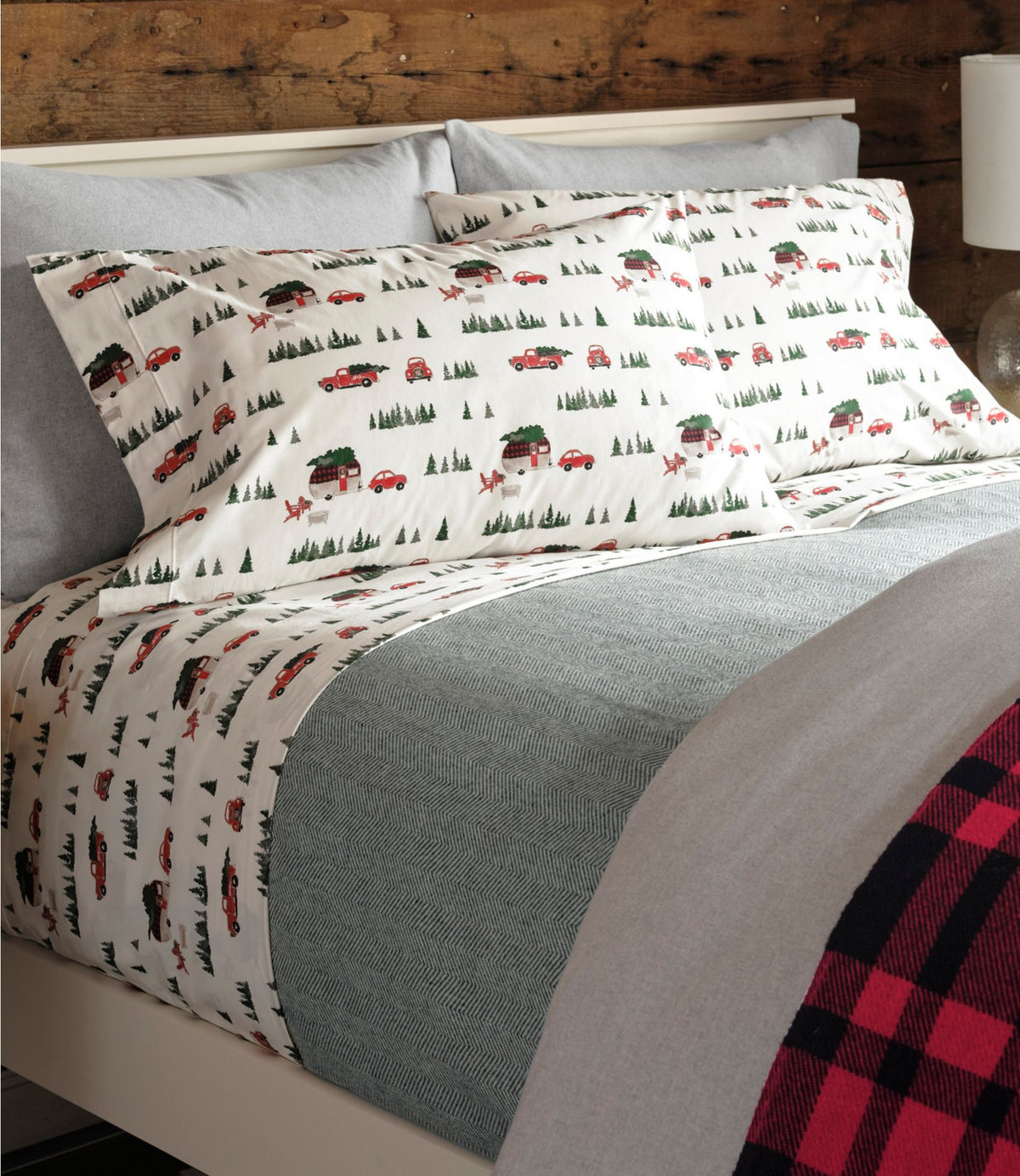 L.L.Bean Holiday Percale Sheet Set Sea Salt