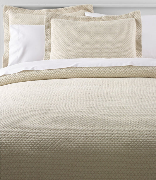L.L.Bean Organic Honeycomb Matelassé Bedspread Sandbar