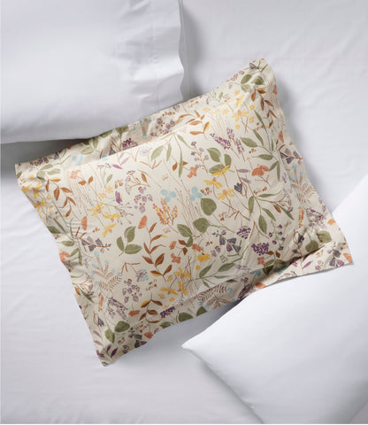 L.L.Bean Birch Floral Percale Comforter Cover Collection Silver