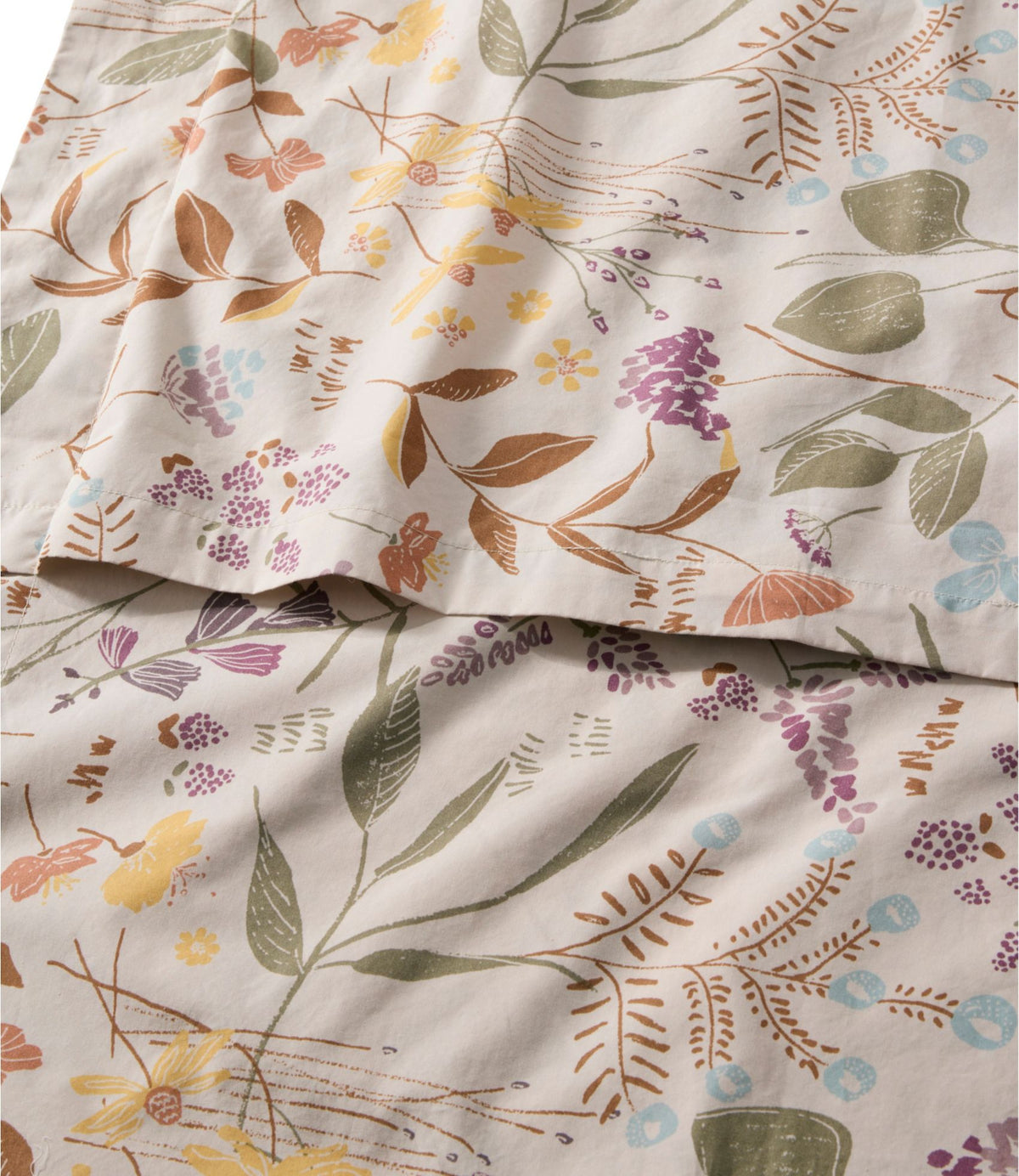 L.L.Bean Birch Floral Percale Comforter Cover Collection Silver