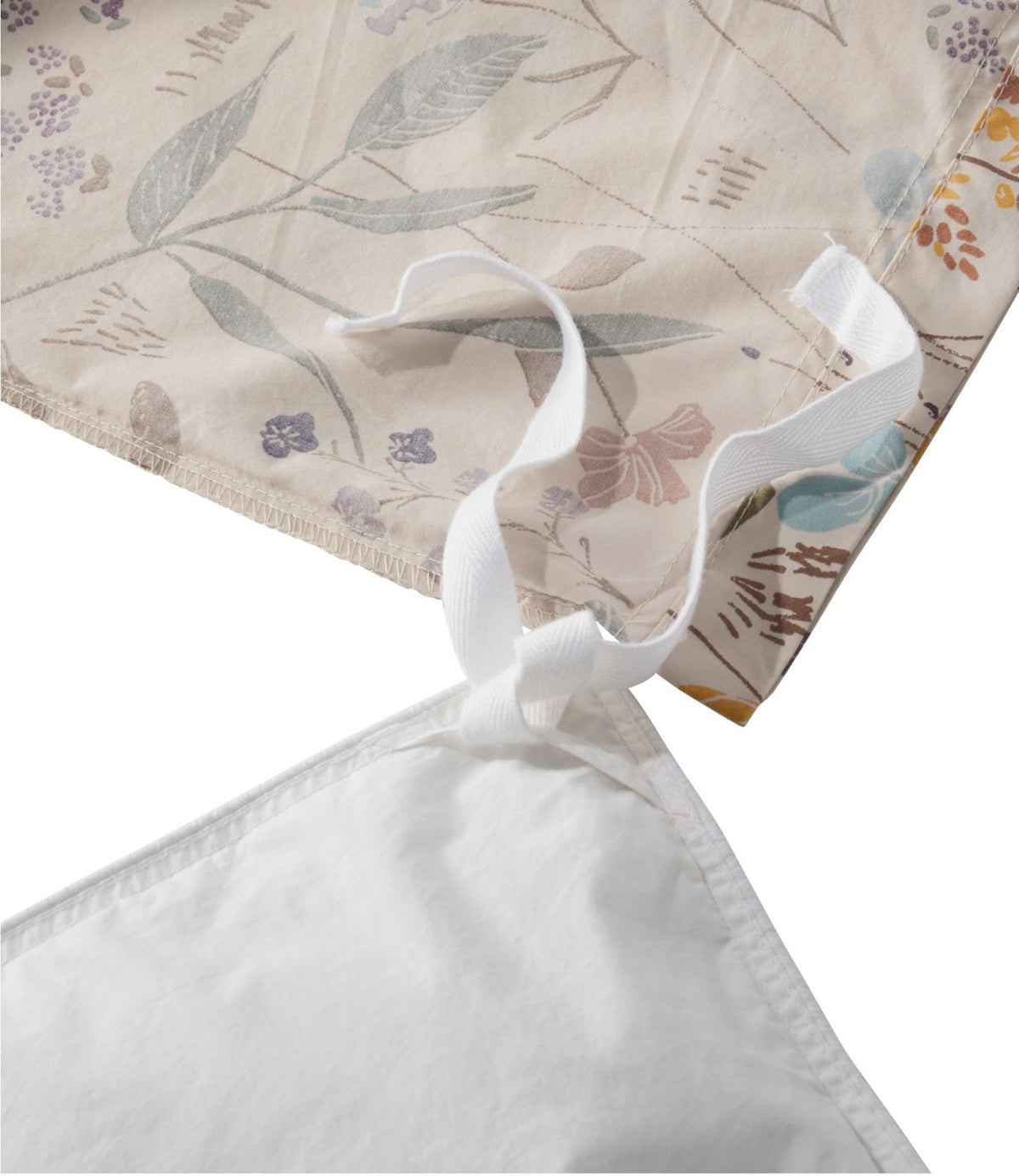 L.L.Bean Birch Floral Percale Comforter Cover Collection Silver
