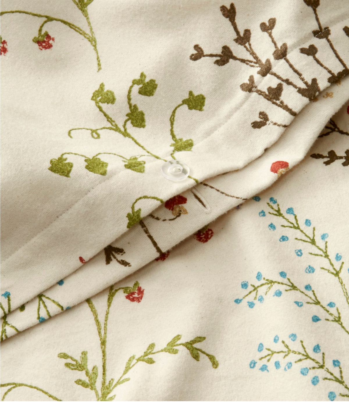 L.L.Bean Botanical Floral Flannel Comforter Cover Collection Botanical Floral