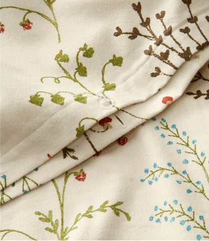 L.L.Bean Botanical Floral Flannel Comforter Cover Collection Botanical Floral