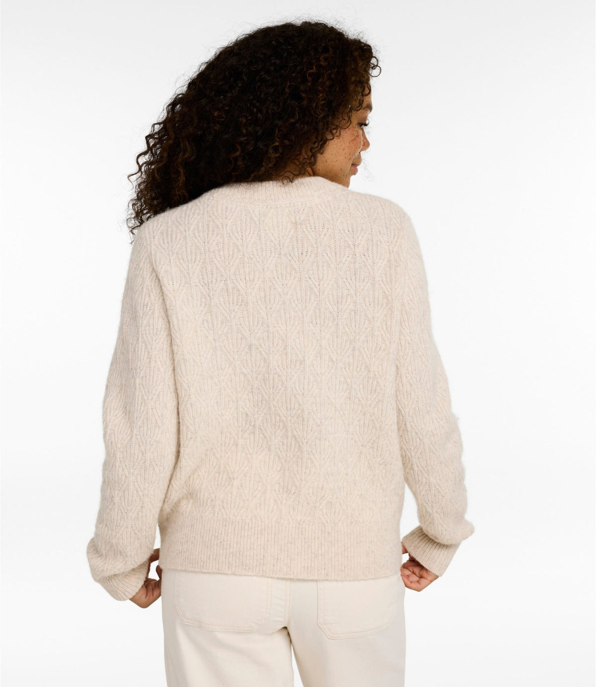 L.L.Bean Women's Wool Cotton Seaside Crewneck Sweater Bordeaux Heather