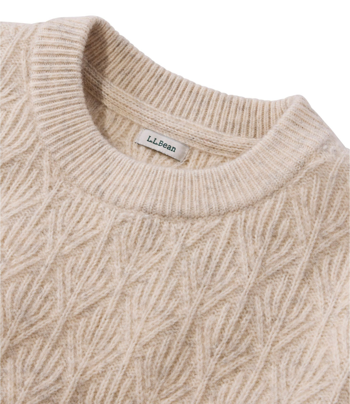 L.L.Bean Women's Wool Cotton Seaside Crewneck Sweater Bordeaux Heather