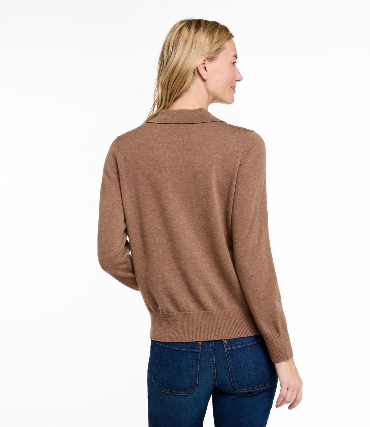 L.L.Bean Women's Essential Merino Wool Sweater, Polo Classic Navy