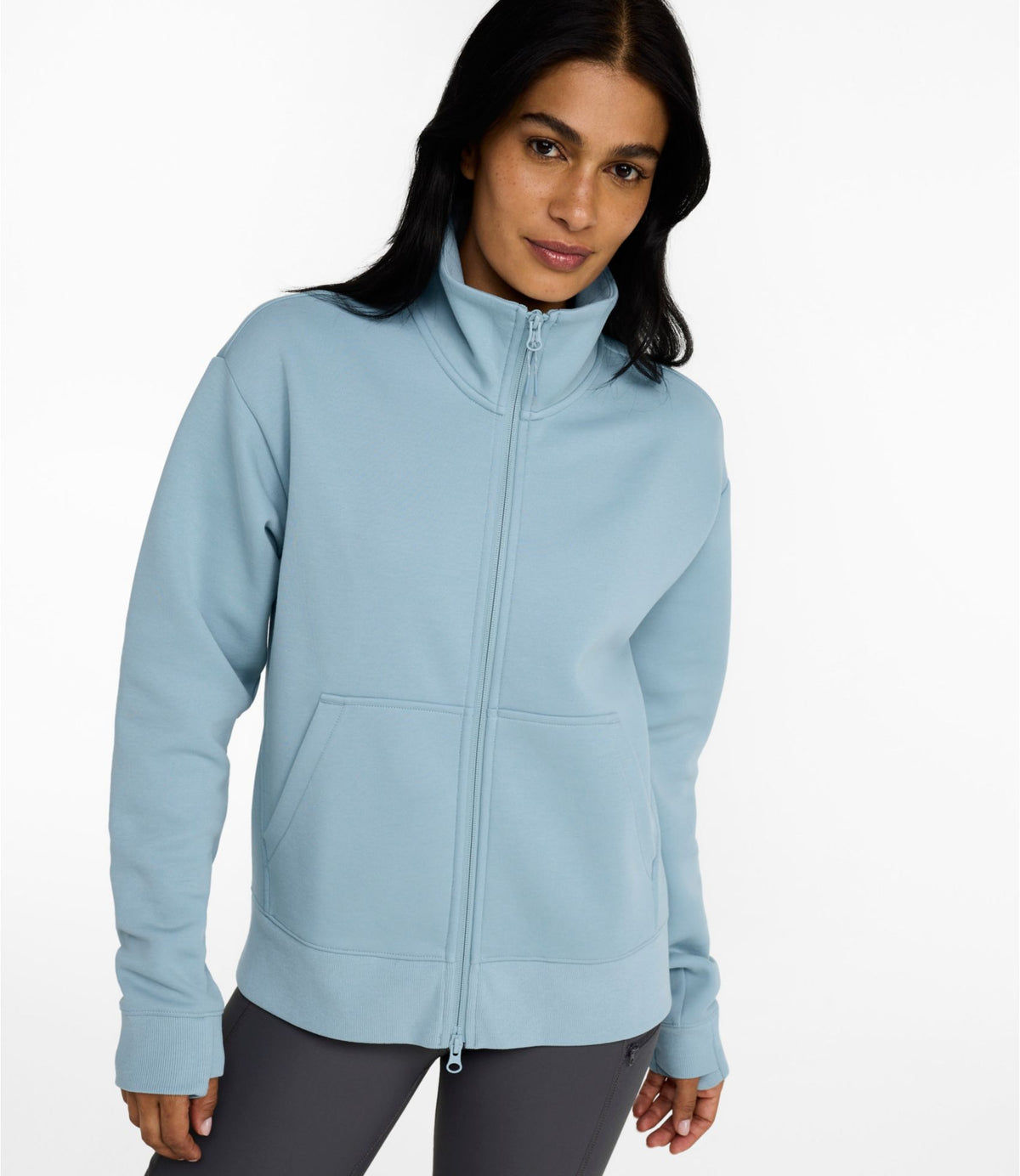 L.L.Bean Women's Multisport Full-Zip Sweatshirt Bone