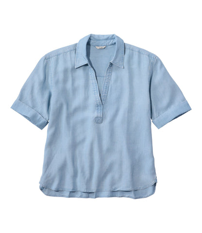 L.L.Bean Women's Soft-Washed Polo Chambray Blue
