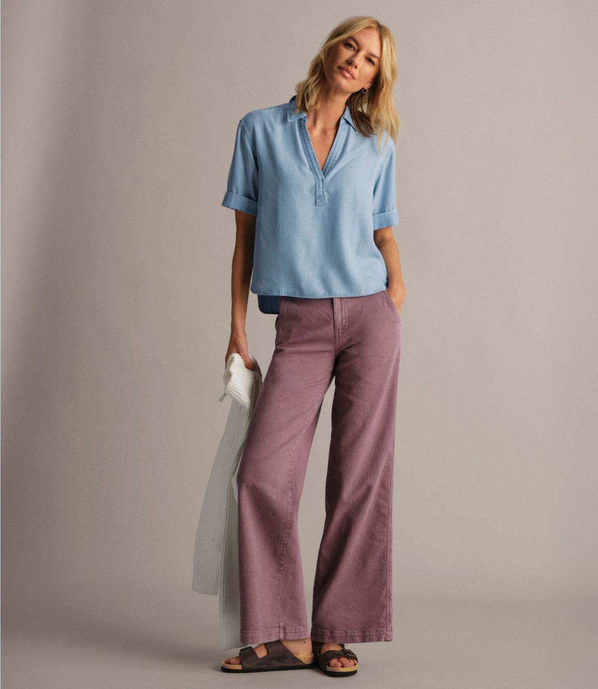 L.L.Bean Women's Soft-Washed Polo Chambray Blue