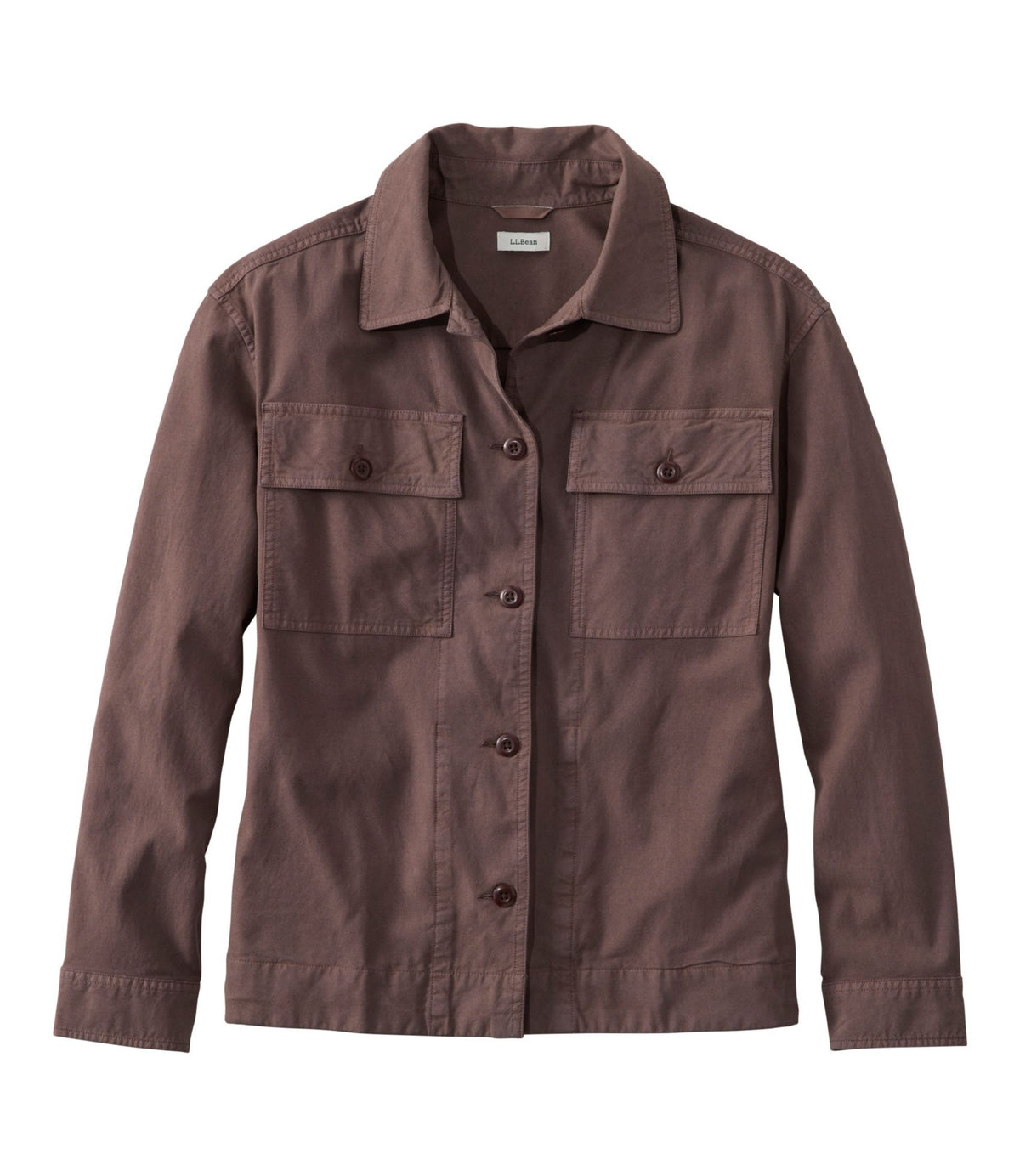L.L.Bean Women's Sunwashed Lightweight Utility Jacket Dark Cocoa