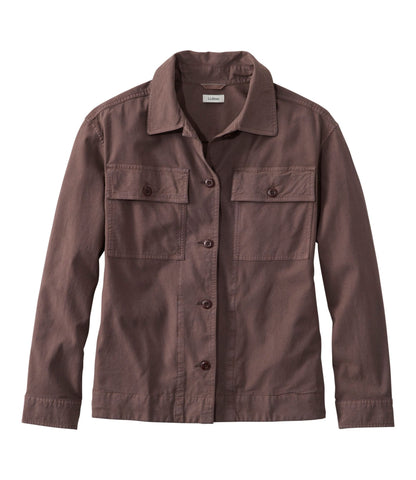 L.L.Bean Women's Sunwashed Lightweight Utility Jacket Dark Cocoa