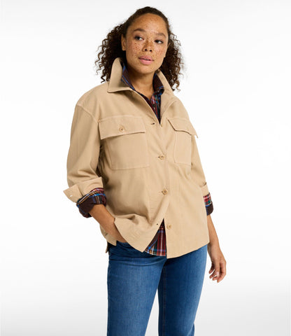 L.L.Bean Women's Sunwashed Lightweight Utility Jacket Dark Cocoa
