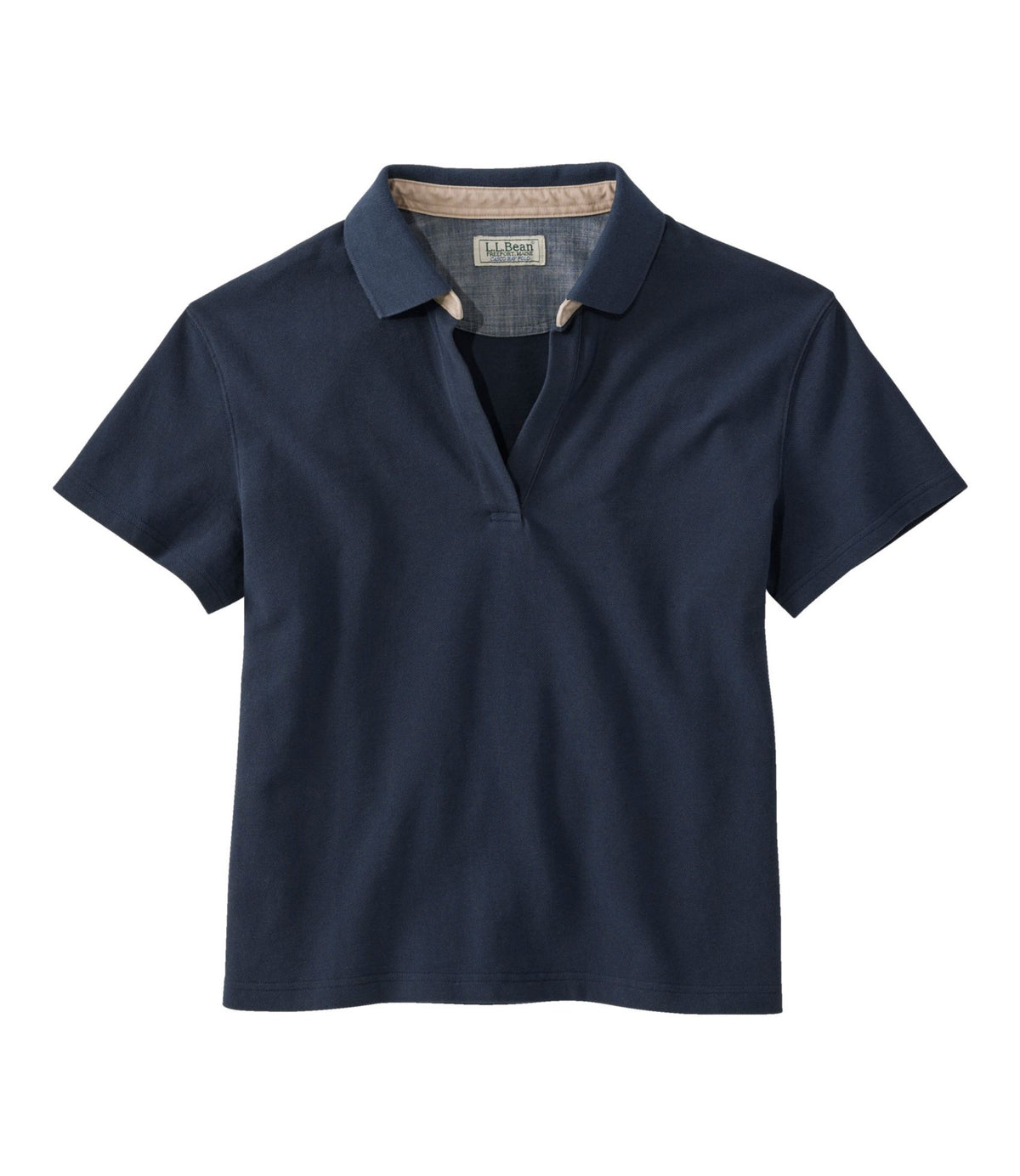 L.L.Bean Women's Casco Bay Polo, Short-Sleeve Carbon Navy