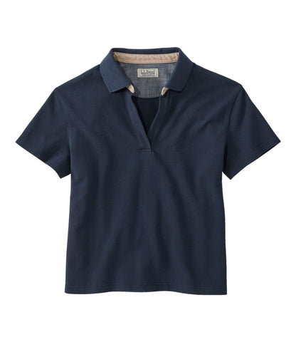 L.L.Bean Women's Casco Bay Polo, Short-Sleeve Carbon Navy