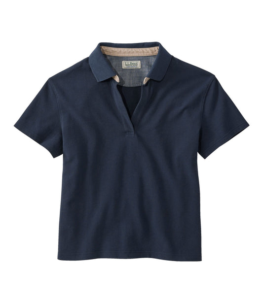 L.L.Bean Women's Casco Bay Polo, Short-Sleeve Carbon Navy