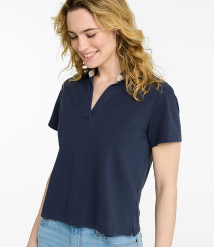 L.L.Bean Women's Casco Bay Polo, Short-Sleeve Carbon Navy