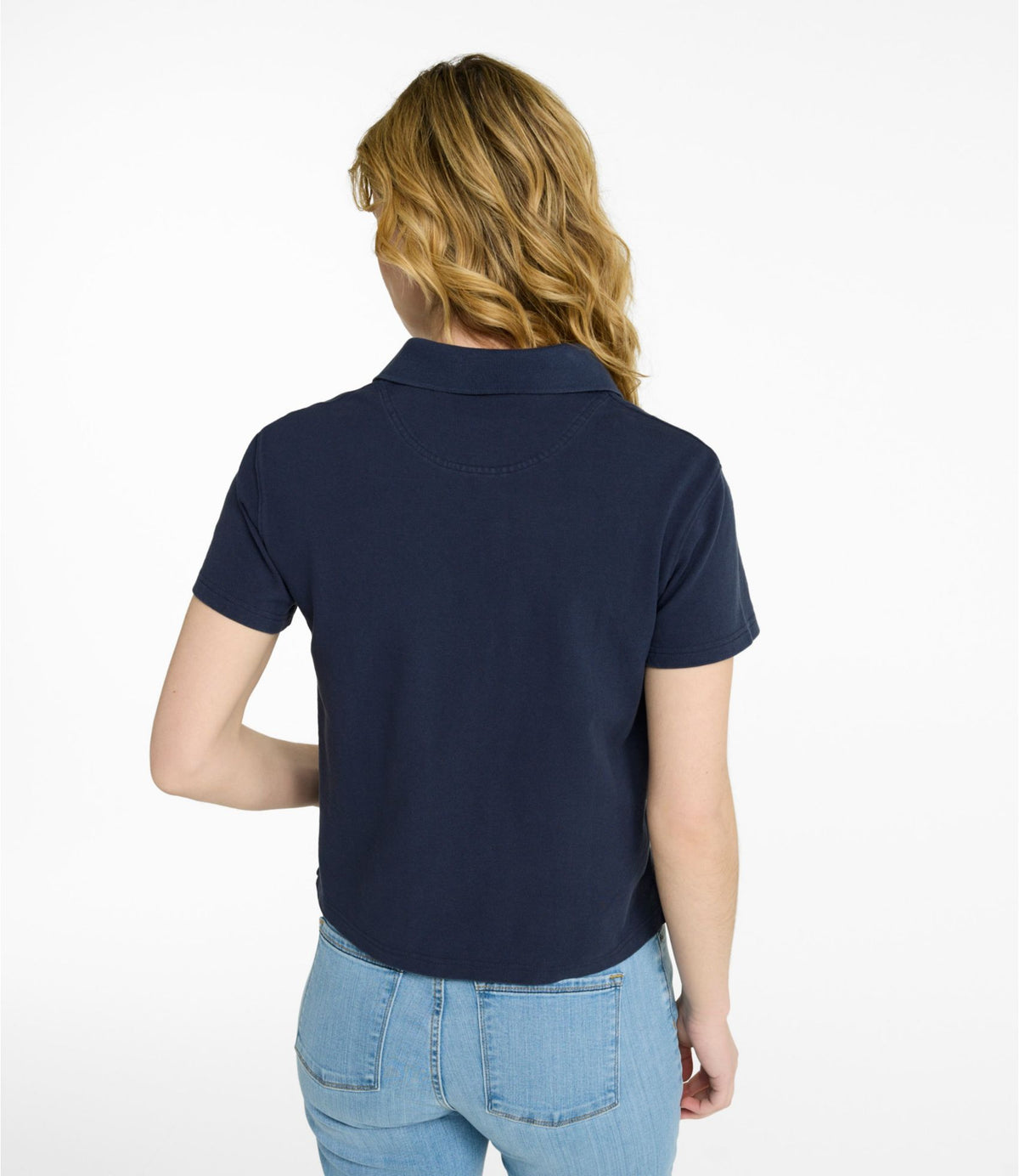 L.L.Bean Women's Casco Bay Polo, Short-Sleeve Carbon Navy