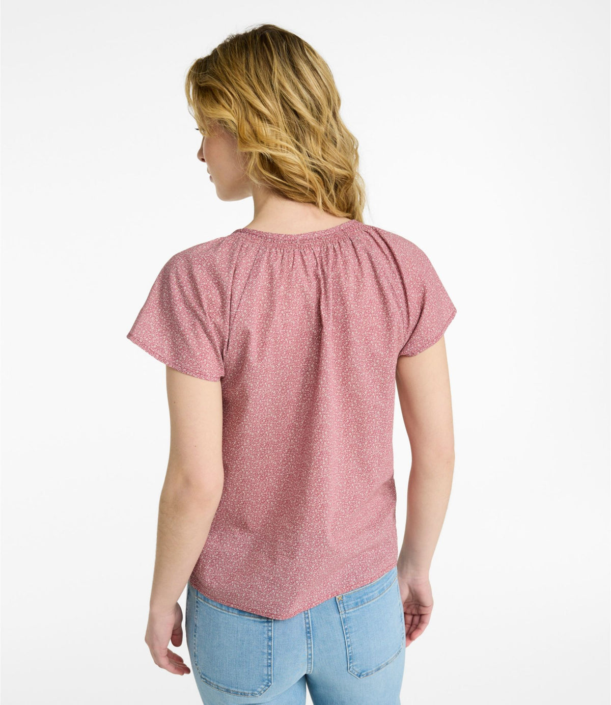 L.L.Bean Women's Whisperweight Poplin Shirt, Short-Sleeve Pomegranate
