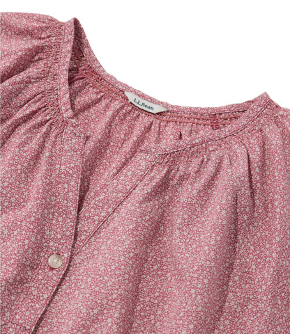 L.L.Bean Women's Whisperweight Poplin Shirt, Short-Sleeve Pomegranate