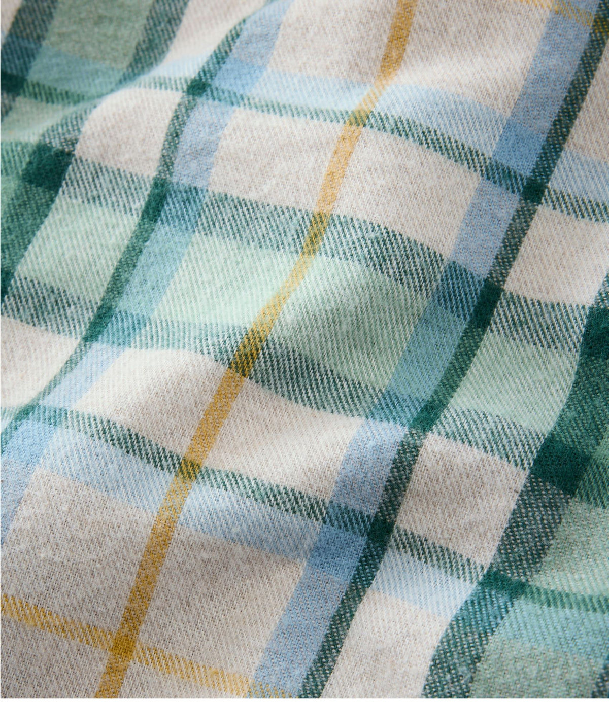 L.L.Bean Women's Scotch Plaid Flannel Shirt, Sherpa-Lined Zip Hoodie Bean of Freeport Green
