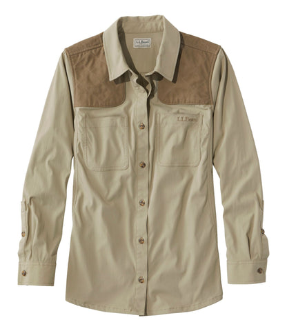 L.L.Bean Women's Stretch Upland Field Shirt Light Olive/Field Olive