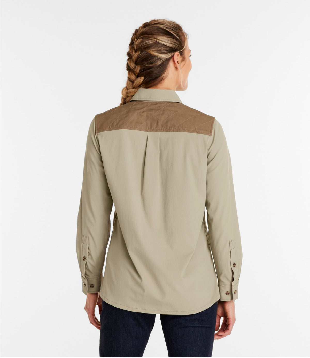 L.L.Bean Women's Stretch Upland Field Shirt Light Olive/Field Olive