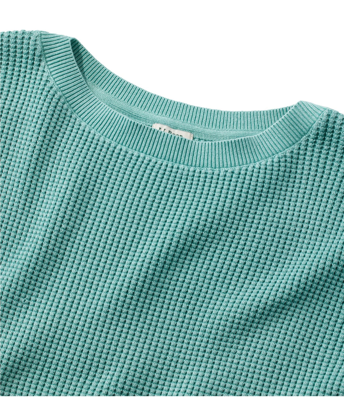 L.L.Bean Women's Sunwashed Waffle Sweater, Pullover Bone