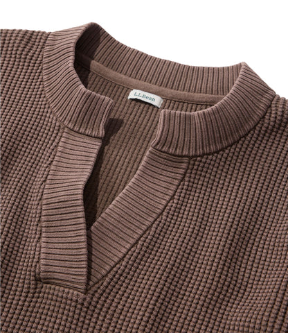 L.L.Bean Women's Sunwashed Waffle Sweater, Splitneck Bone