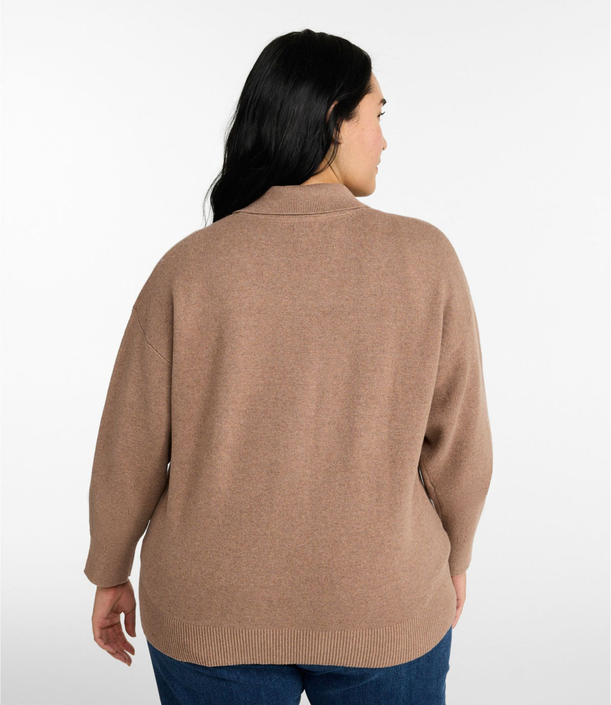 L.L.Bean Women's Wicked Soft Cotton/Cashmere Cardigan Bordeaux Heather