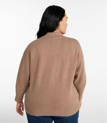 L.L.Bean Women's Wicked Soft Cotton/Cashmere Cardigan Bordeaux Heather